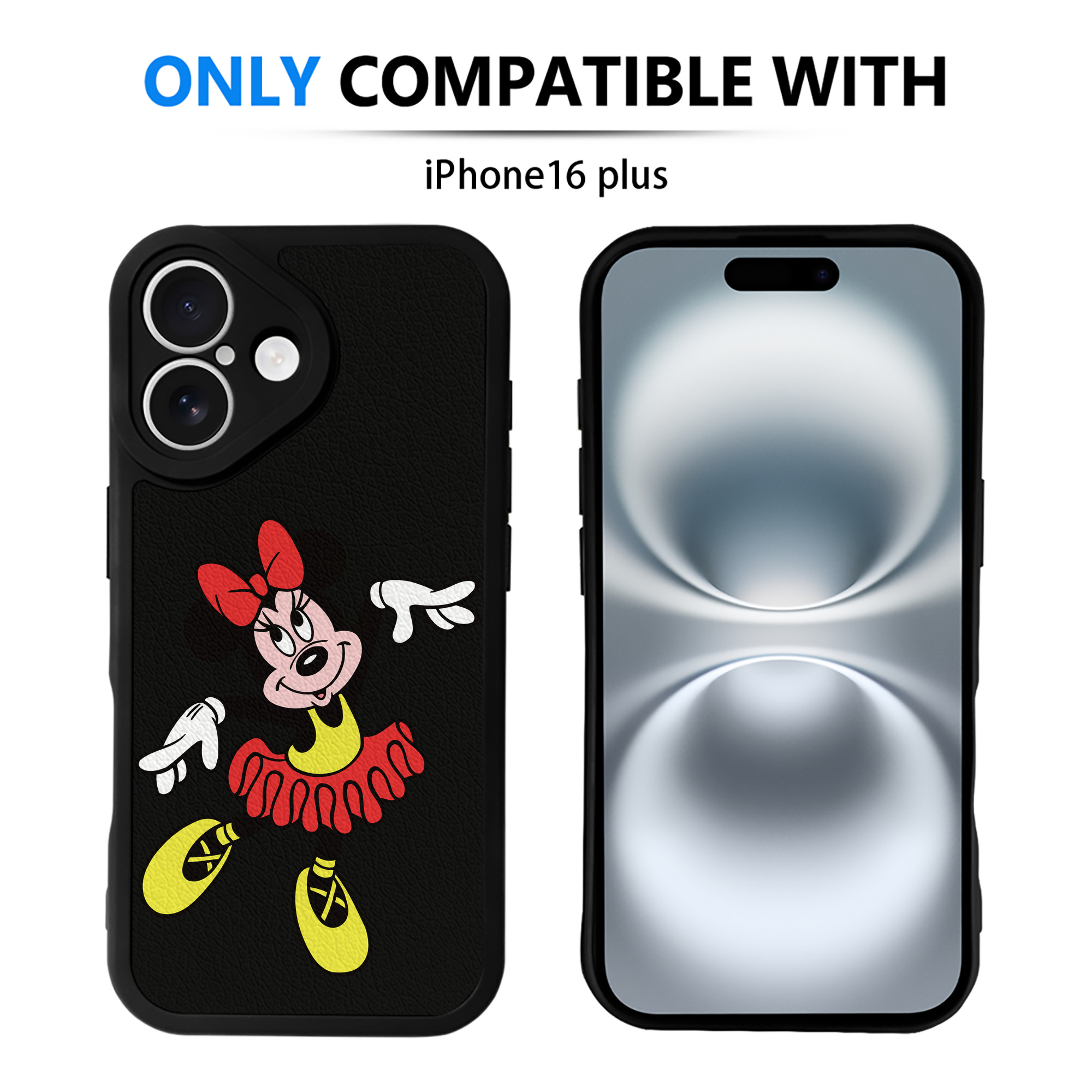 （画像用） ミッキーマウス Mickey Mouse 【iPhone 16シリーズ対応】シリコンスマホケース（レザー調） 材質：シリコン